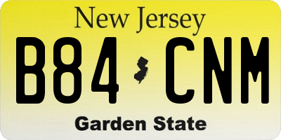 NJ license plate B84CNM