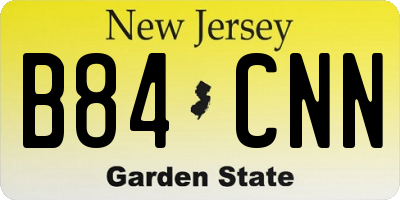 NJ license plate B84CNN