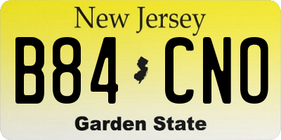 NJ license plate B84CNO