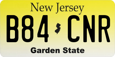 NJ license plate B84CNR