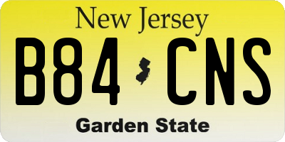 NJ license plate B84CNS