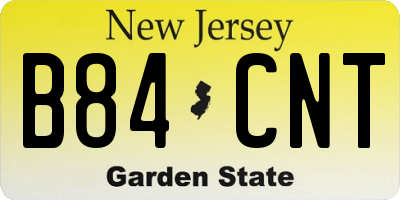 NJ license plate B84CNT