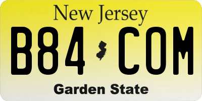 NJ license plate B84COM