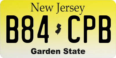 NJ license plate B84CPB