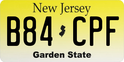 NJ license plate B84CPF