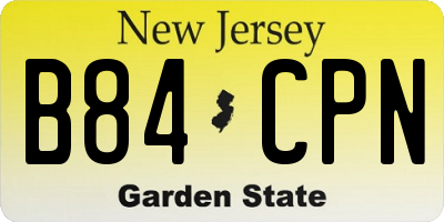 NJ license plate B84CPN
