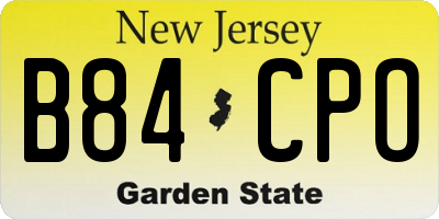 NJ license plate B84CPO