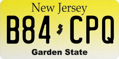 NJ license plate B84CPQ