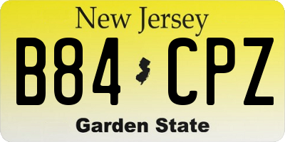 NJ license plate B84CPZ