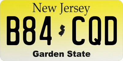 NJ license plate B84CQD
