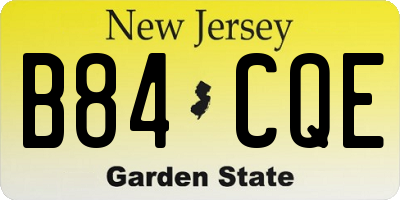 NJ license plate B84CQE