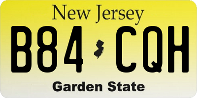 NJ license plate B84CQH