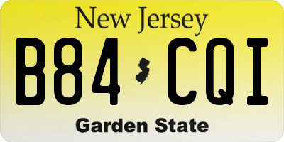 NJ license plate B84CQI
