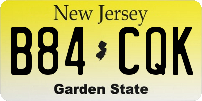 NJ license plate B84CQK