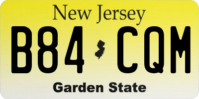 NJ license plate B84CQM