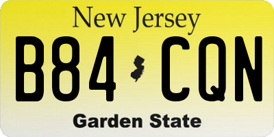 NJ license plate B84CQN