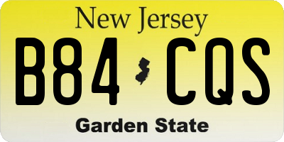 NJ license plate B84CQS