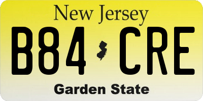 NJ license plate B84CRE