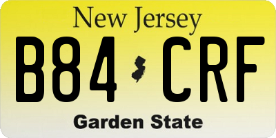 NJ license plate B84CRF