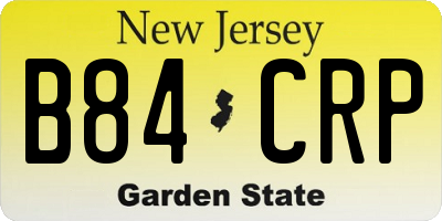 NJ license plate B84CRP