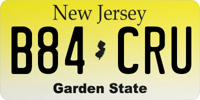 NJ license plate B84CRU