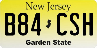 NJ license plate B84CSH