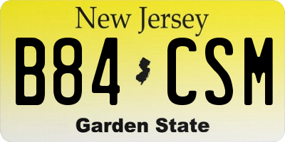 NJ license plate B84CSM