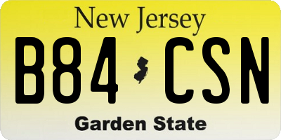 NJ license plate B84CSN