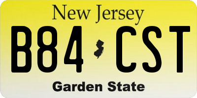 NJ license plate B84CST