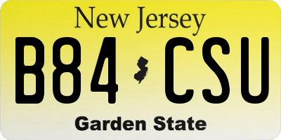 NJ license plate B84CSU