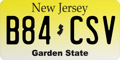 NJ license plate B84CSV
