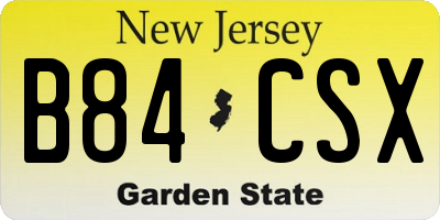 NJ license plate B84CSX