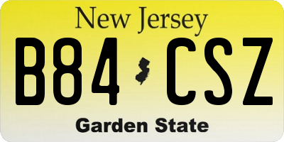 NJ license plate B84CSZ