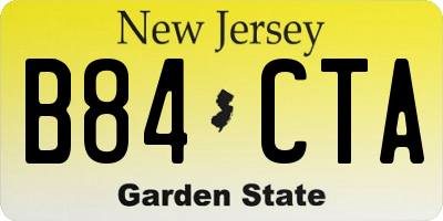 NJ license plate B84CTA