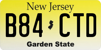 NJ license plate B84CTD