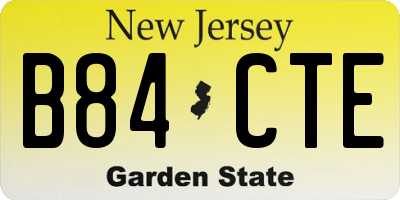 NJ license plate B84CTE