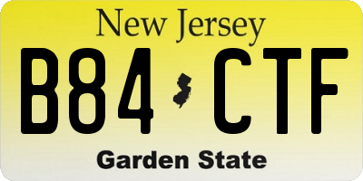 NJ license plate B84CTF