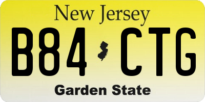 NJ license plate B84CTG