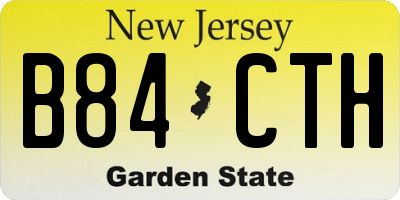 NJ license plate B84CTH