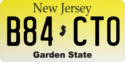 NJ license plate B84CTO