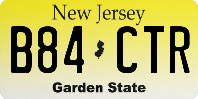 NJ license plate B84CTR