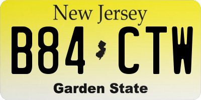 NJ license plate B84CTW
