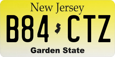 NJ license plate B84CTZ