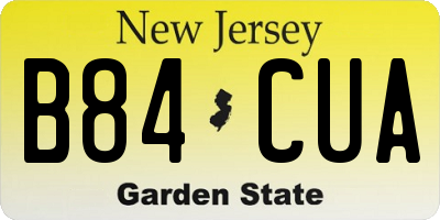 NJ license plate B84CUA