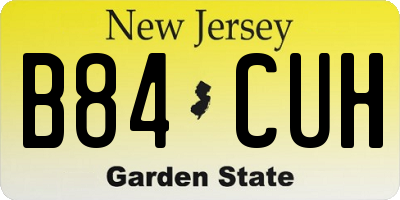 NJ license plate B84CUH