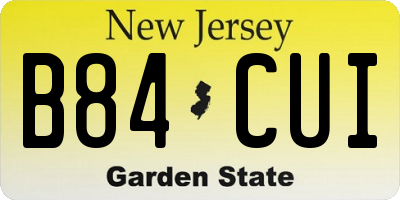 NJ license plate B84CUI