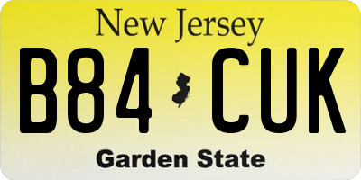 NJ license plate B84CUK