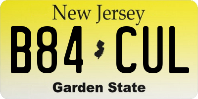 NJ license plate B84CUL