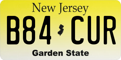 NJ license plate B84CUR