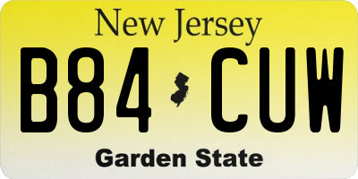 NJ license plate B84CUW